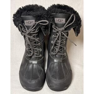 Ugg Butte Cold Weather Boots Mens 10.5 Black Waterproof Cuffable Uggplush Lining